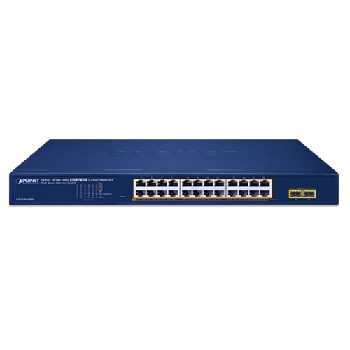 Planet GS-2210-24P2S 24 x GbE PoE 802.3at + 2 x 1G SFP L2 Lite Managed PoE Switch