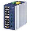 IGS-4215-16P4X Planet IGS-4215-16P4X 16 X 1G RJ45 POE 802.3AT + 4 X 10G/1G SFP IGS-4215 L2 INDUSTRIAL SWITCH