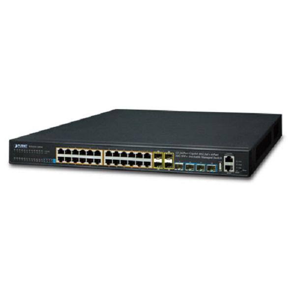 SGS-6341-24P4X Planet SGS-6341-24P4X 24 X 1G RJ45 POE 802.3AT + 4 X 10G/1G SFP SGS-6341 L3 STACK SWITCH