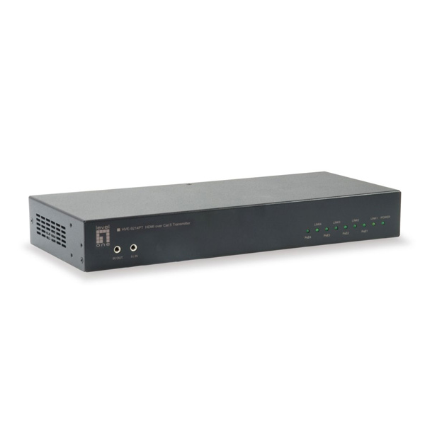 Levelone HVE-9214PT 4-Port HDBaseT HDMI over Cat.5 PoE Transmitter