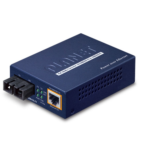 box_FTP-802S15v1.1 Planet FTP-802S15 10M/100M RJ45 PoE to 100BASE-FX (SC, SM 15KM) Media Converter