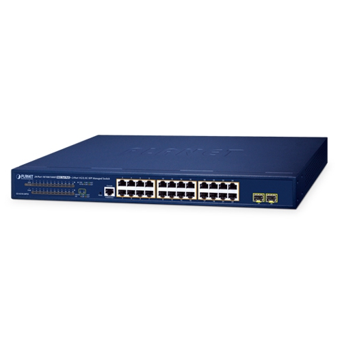 Planet GS-4210-24P2S 24 x PoE 802.3at 370W + 2 x 2.5G/1G SFP L2 Managed PoE Switch
