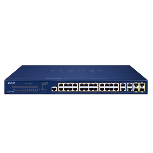 box_GS-4210-24P4Cv4_01 Planet GS-4210-24P4C 24-Port 10/100/1000T 802.3at PoE + 4-Port Gigabit TP/SFP Combo Managed Switch