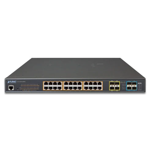 Planet GS-5220-24P4X 20GE PoE + 4GE PoE/SFP Combo + 4 x 10G SFP+ L2+ Managed PoE Switch