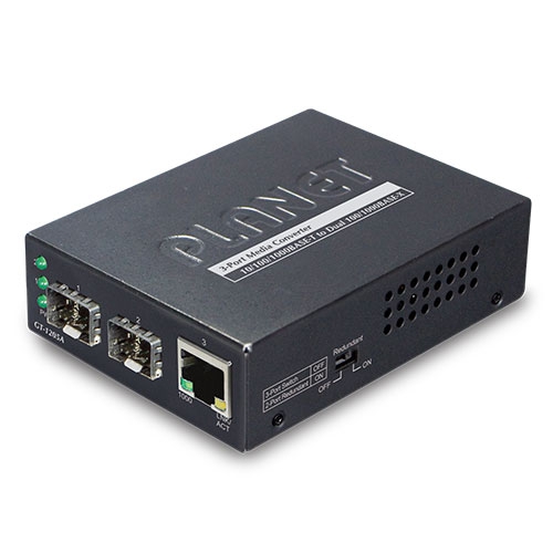 Planet GT-1205A 10/100/1000BASE-T to Dual 100/1000BASE-X SFP Media Converter