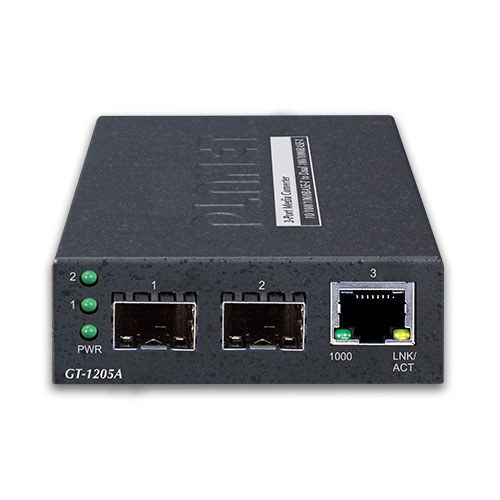 Planet GT-1205A 10/100/1000BASE-T to Dual 100/1000BASE-X SFP Media Converter
