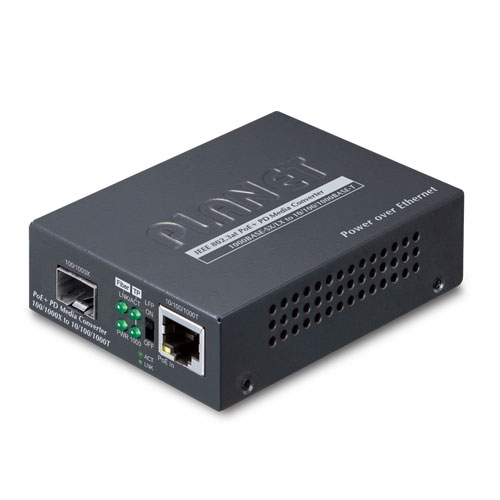 Planet GT-805A-PD 100/1000BASE-X SFP to 10/100/1000BASE-T PoE+ PD Media Converter