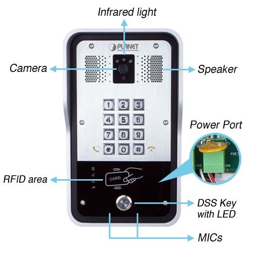 Planet HDP-5260PT 720p SIP PoE Outdoor Vandal-proof Door Phone with RFID