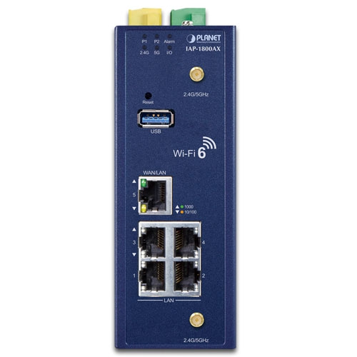 Planet IAP-1800AX 1800Mbps 802.11ax 2.4G/5G 2T2R MIMO Industrial Wireless AP
