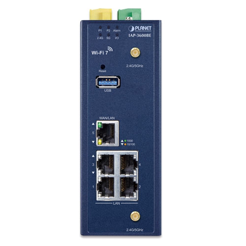 box_IAP-3600BE_02 Planet IAP-3600BE Industrial Dual Band WiFi-7 3600Mbps Wireless Access Point with 5 10/100/1000T LAN Ports