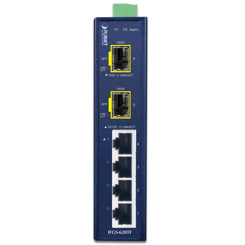 box_IFGS-620TF_01 Planet IFGS-620TF 4 x 10/100TX + 2 x 1G SFP Ring Industrial Switch