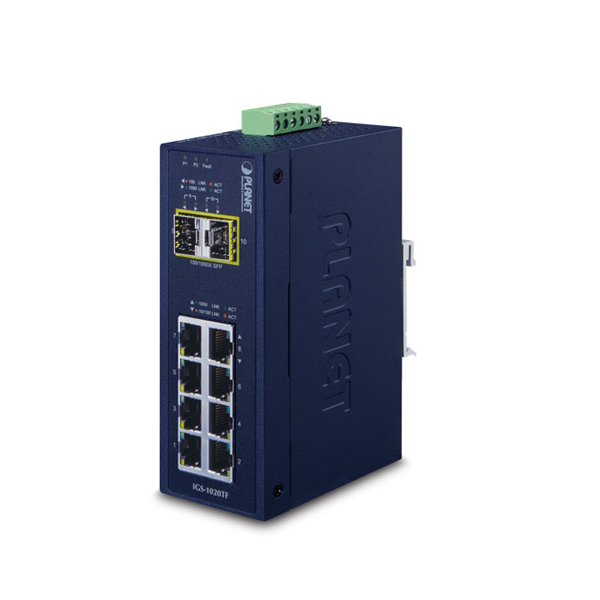 Planet IGS-1020TF 8 x 100/1000Base-T + 2 x 1000Base-X SFP Unmanaged Industrial Switch