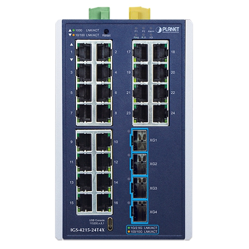 box_IGS-4215-24T4X_01 Planet IGS-4215-24T4X 24 x GbE + 4 x 10G L2 Managed Industrial Switch