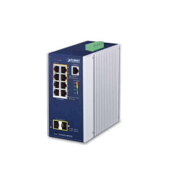 Planet IGS-4215-4P4T2S Industrial 4-Port 10/100/1000T 802.3at PoE + 4-Port 10/100/1000T + 2-Port 100/1000X SFP Managed Switch (-40~75 degrees C)