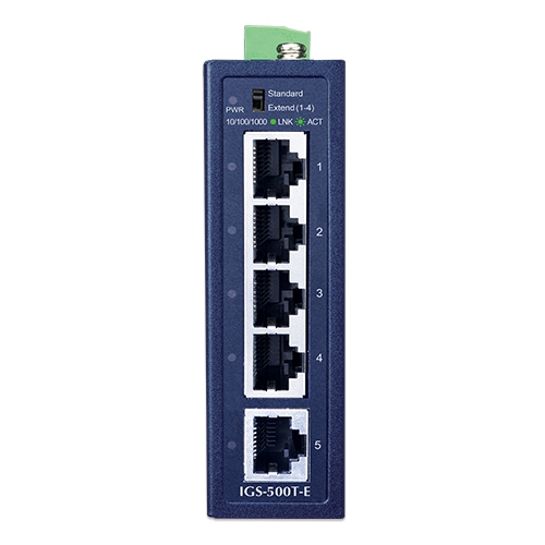 Planet IGS-500T-E 5 x 1G/100M RJ45 IP40 Industrial Switch