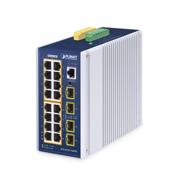 Planet IGS-6325-16P4S 16 x GbE PoE + 4 x 2.5G/1G SFP L3 Managed Industrial PoE Switch