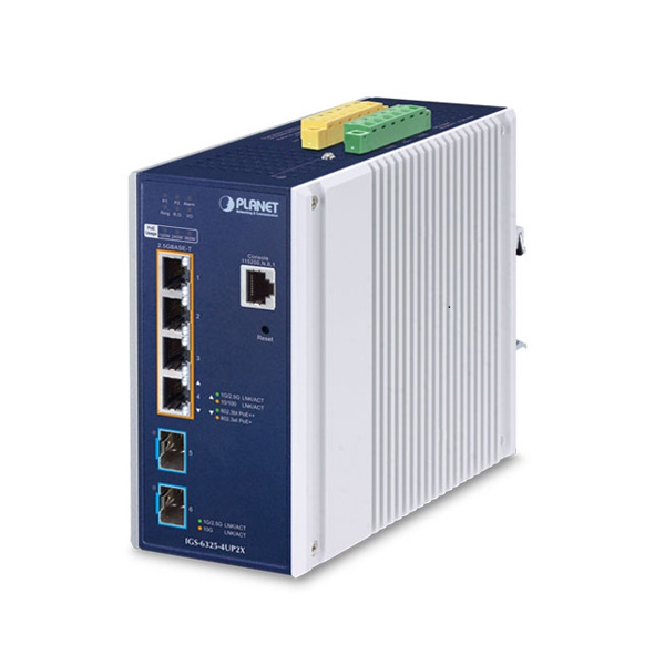 Planet IGS-6325-4UP2X 4 x 2.5G PoE 802.3bt + 2 x 10G SFP+ L3 Managed Industrial Switch