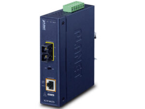 Planet IGTP-802TS 1000BASE-LX to 10/100/1000BASE-T 802.3at PoE+ Industrial Media Converter (SC,SM) -20km