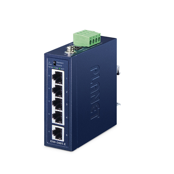 box_ISW-500T-E Planet ISW-500T-E 5 x Port 10/100/1000T IP40 Compact Industrial Switch