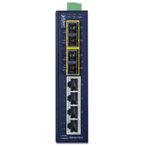 Planet ISW-621TS15 4 x 10/100Base-TX + 2 x 100Base-FX SM 20KM SC Industrial Switch