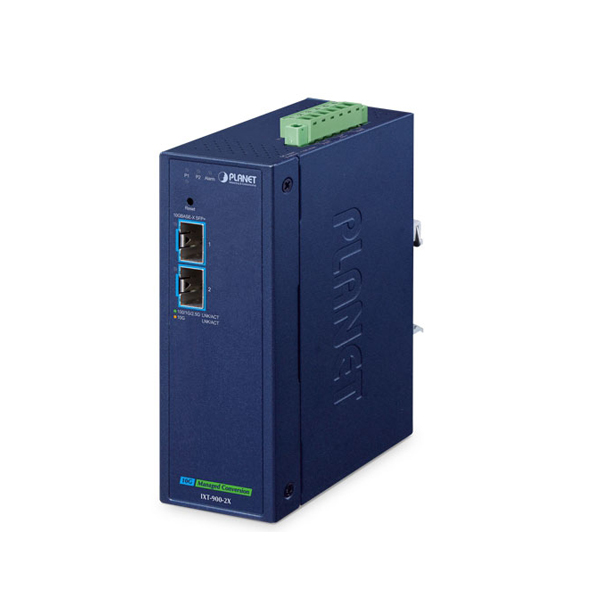 box_IXT-900-2X Planet IXT-900-2X 2 x Port 10GBASE-X SFP+ Industrial Managed Media Converter