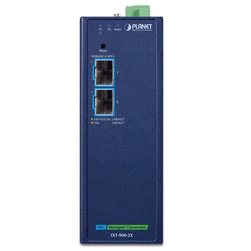 box_IXT-900-2X_01 Planet IXT-900-2X 2 x Port 10GBASE-X SFP+ Industrial Managed Media Converter