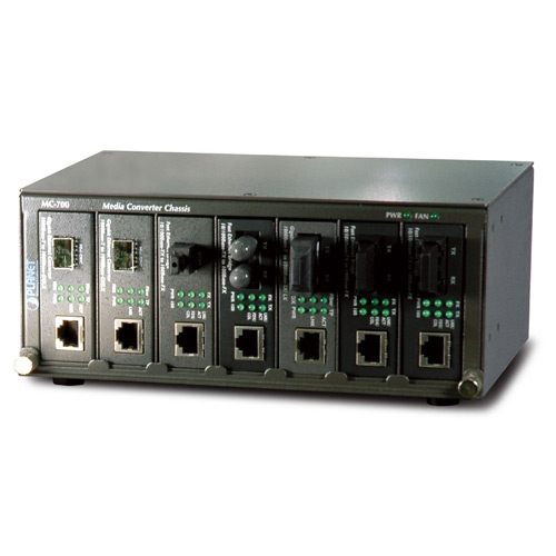 Planet MC-700 7-Slot 10" Rack Media Converter Chassis