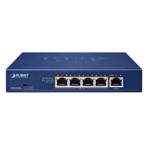 box_POE-E304v3_01 Planet POE-E304 1-Port 802.3bt PoE++ to 4-Port 802.3af/at Gigabit PoE Extender