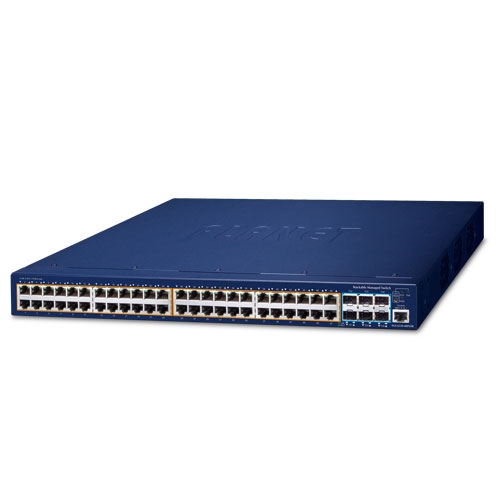 Planet SGS-6310-48P6XR 48 x GbE PoE 802.3at + 6 x 10G SFP+ RPSU Stackable L3 Managed PoE Switch
