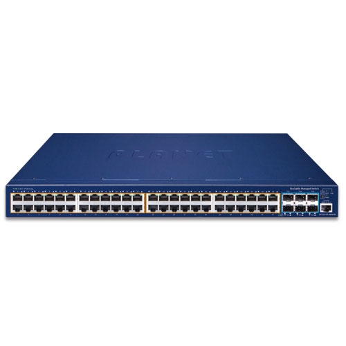 Planet SGS-6310-48P6XR 48 x GbE PoE 802.3at + 6 x 10G SFP+ RPSU Stackable L3 Managed PoE Switch
