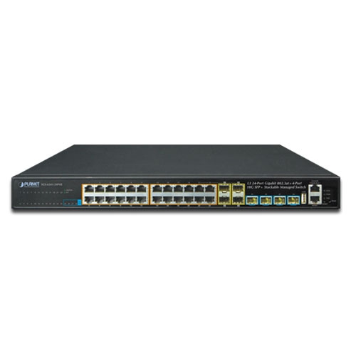 box_SGS-6341-24P4Xv2_01 Planet SGS-6341-24P4X 24GE PoE + 4 10G SFP+ Stackable L3 Managed PoE Switch