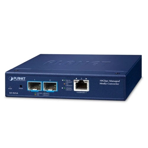 Planet XT-925A 10GBASE-T to 2-Port 10GBASE-X SFP+ Managed Media Converter